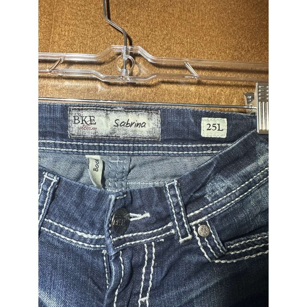 BKE Sabrina Jeans Womens 25L Blue Stretch Skinny Jeans Flap Pocket Medium Wash‎ - Picture 4 of 5